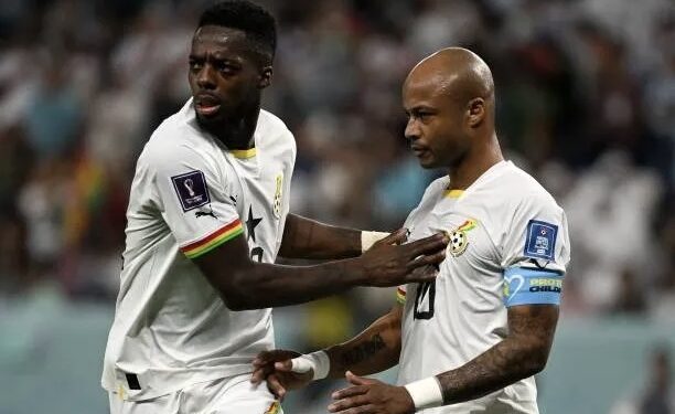 Ghana captain Andre Ayew reacts to Inaki Williams’ debut goal for Black Stars against Madagascar