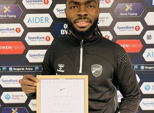 Ghanaian midfielder Leonard Owusu clinches Odds BK Player of the Season Award with stellar performance