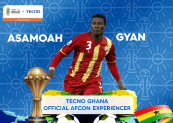 Tecno Mobile GH partner Ghana legend Asamoah Gyan as the Official AFCON Experiencer