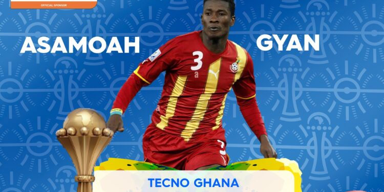 Tecno Mobile GH partner Ghana legend Asamoah Gyan as the Official AFCON Experiencer