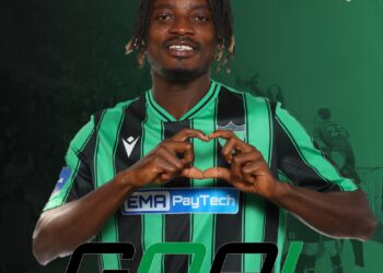 Ghanaian forward Eric Appiah scores for Olympiakos Nicosia in Cyprus