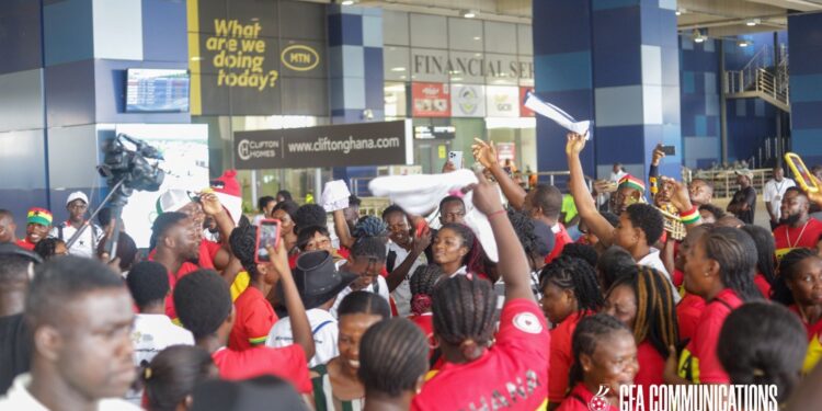 PHOTOS: Black Queens warmly welcomed home after securing 2024 Women’s AFCON qualification