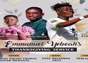 Ghanaian striker Emmanuel Yeboah to host thanksgiving service in Duayaw Nkwanta for a prosperous year