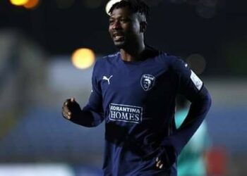 Ghanaian striker Patrick Twumasi scores in Paphos’ defeat to Karmiotissa in Cyprus