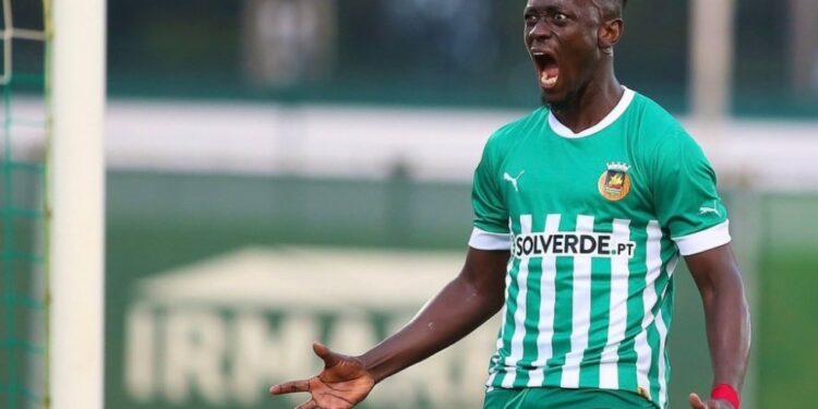 Ghanaian forward Emmanuel Boateng expresses delight after scoring for Rio Ave in Liga Portugal