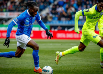 Joseph Paintsil reacts after registering assist in Genk’s thrilling stalemate at home against Gent