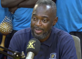 Nations FC Brands Manager Kennedy Boakye Ansah reacts after last minute equalizer against Accra Hearts of Oak