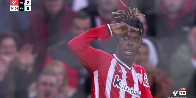 Video: Watch Ghana’s Inaki Williams younger brother, Nico Williams scores a spectacular goal for Bilbao against Atletico Madrid