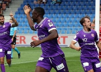 Ghanaian forward Gabriel Kyeremateng scores in Switzerland