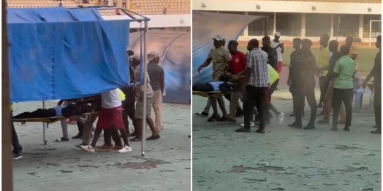 VIDEO: Match Commissioner Charles Darkwah collapses after attack by RTU fans after win over Medeama