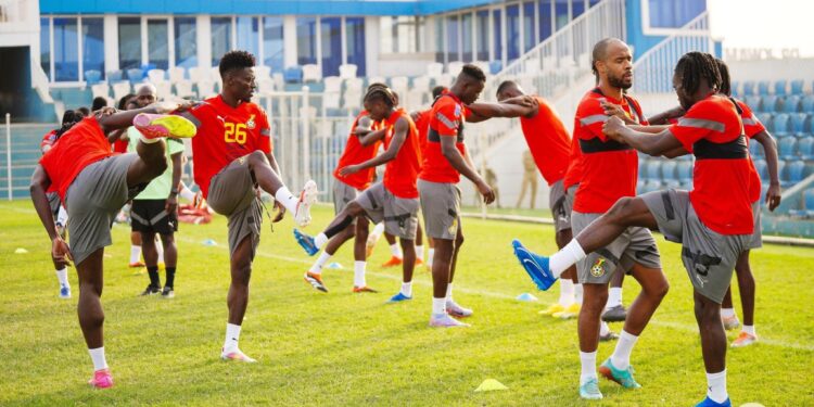 AFCON 2023: Black Stars hold first training session at Dr. Kwame Kyei Sports Complex – [+Photos]