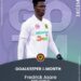Fredrick Asare clinches Ghana National Ex. Goalkeepers Union award for stellar performance for Kotoko in December