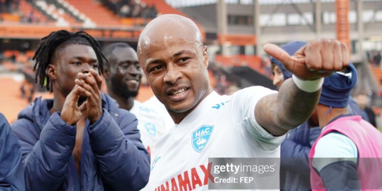 Andre Ayew praises “beautiful” overhead kick goal in Le Havre’s 3-3 draw with Lorient