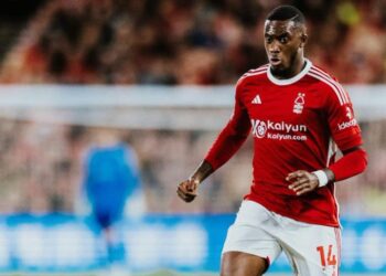 Ghana target Callum Hudson-Odoi scores for Nottingham against Bournemouth in Premier League