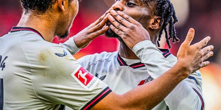 Ghanaian Jeremie Frimpong delighted to score against Heidenheim for Leverkusen