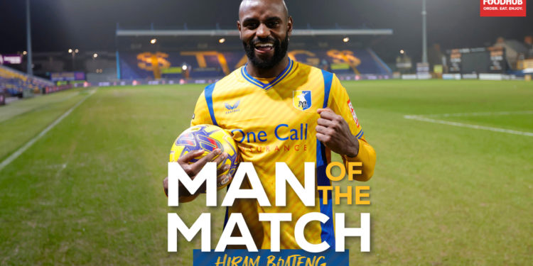 Hat-trick hero Hiram Boateng named MoTM in Mansfield’s big win over Harrogate