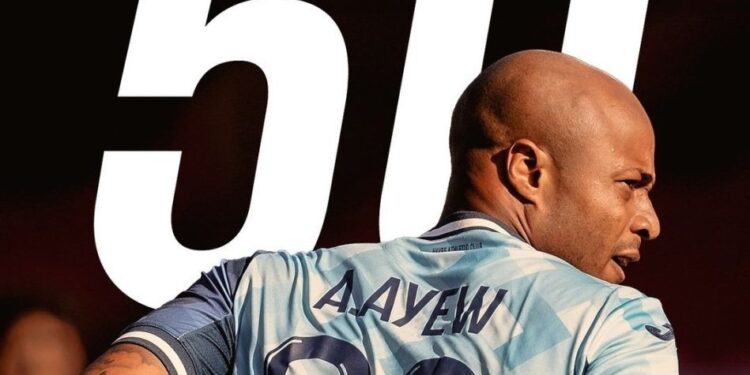 Andre Ayew hits 50-goal milestone in French Ligue 1 in Le Havre’s defeat to Clermont Foot