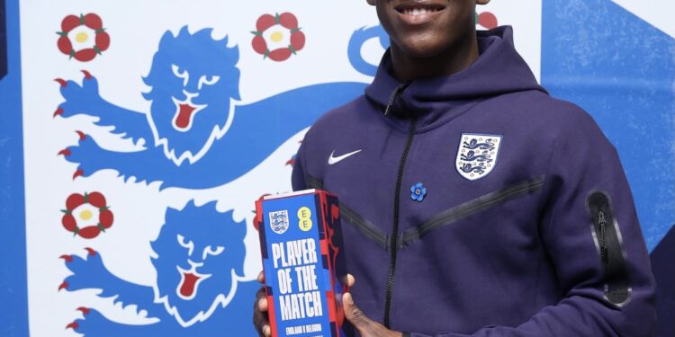 Kobbie Mainoo wins man-of-the-match award in full England start against Belgium
