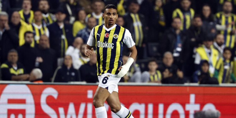 Ghana defender Alexander Djiku celebrates Fenerbahce’s Europa Conference League quarter-finals qualification