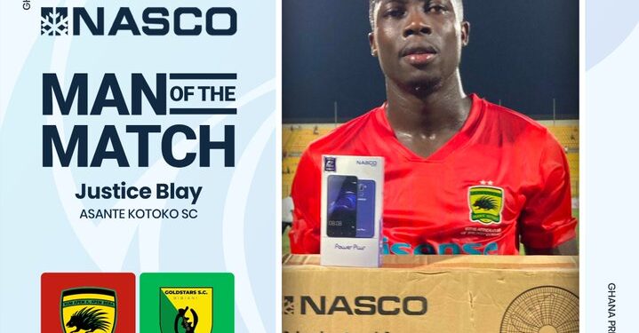 Asante Kotoko midfielder Justice Blay clinches MoTM award after 1-0 win over Gold Stars