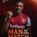 Brace-hero Mohammed Kudus adjudged MoTM in West Ham’s 5-0 thumping of Freiburg in Europa League