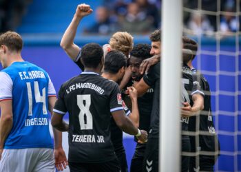 Ghanaian defender Daniel Heber scores to power Magdeburg to victory over Hansa Rostock in Germany
