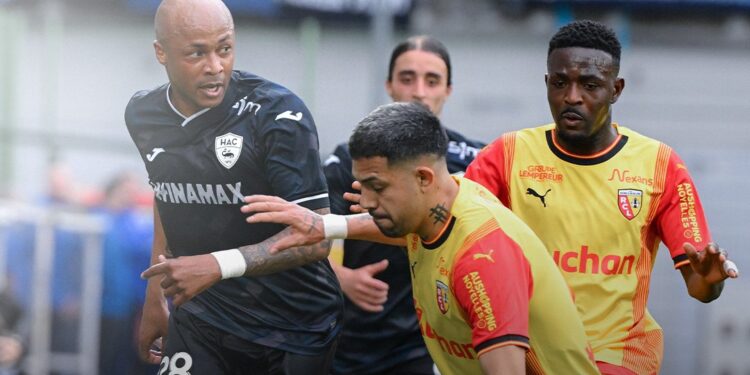 Ghana captain Andre Ayew features in Le Havre’s away draw against Lens