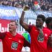 Ghanaian forward Ragnar Ache scores for Kaiserslautern against Greuther Furth