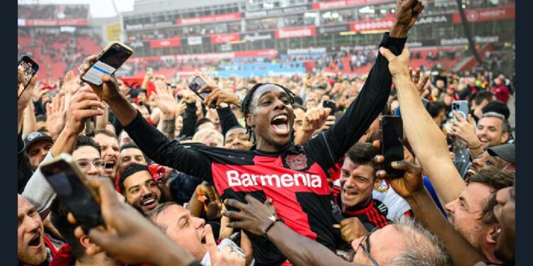 Ghanaian defender Jeremie Frimpong helps Bayer Leverkusen to win first Bundesliga title to end Bayern’s 11-years dominance