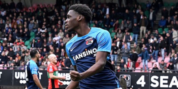 Ghanaian young forward Ernest Poku scores first Eredivisie goal as AZ Alkmaar whip NEC Nijmegen