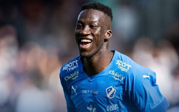 Ghanaian striker Naeem Mohammed in target in Halmstads BK’s dominant win over BK Hacken in Swedish Allsvenskan