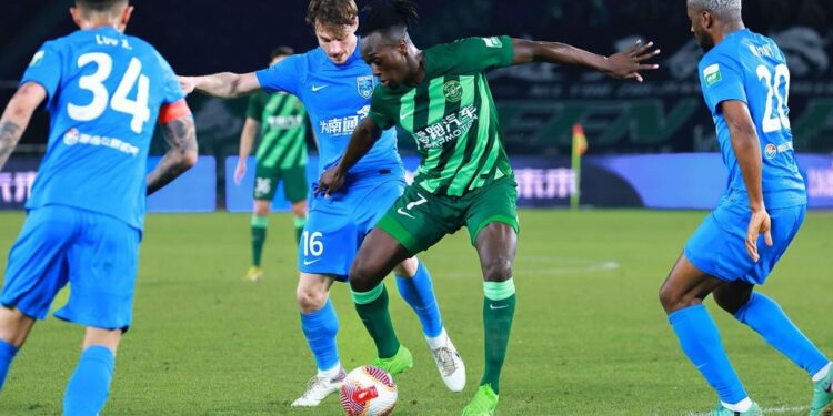 Ghanaian forward Deabeas Owusu-Sekyere scores as Zhejiang Professional thump Nantong Zhiyun