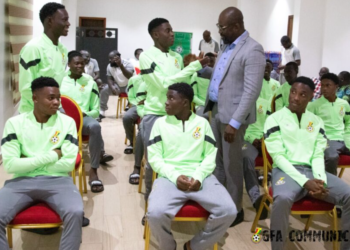 Ghana FA President Kurt Okraku motivates Black Starlets ahead of WAFU B Tournament