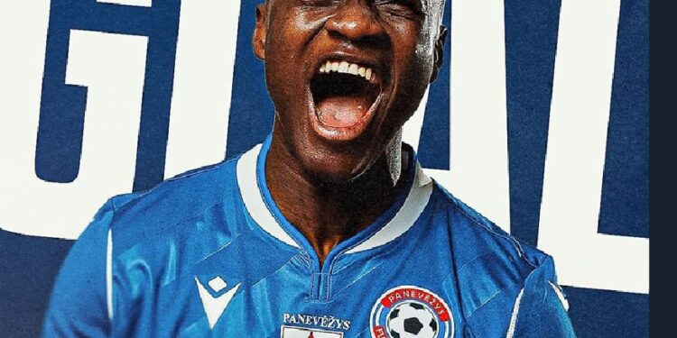 Kwadwo Asamoah’s goal propels FK Panevezys to victory in Lithuanian TOPsport A League