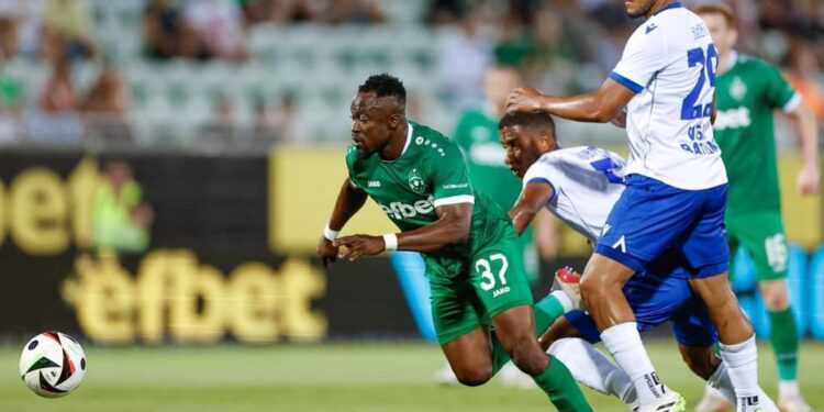 Ghana forward Bernard Tekpetey scores in Ludogorets Champions League qualifying win over Dinamo Batumi