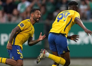 Ghanaian forward Emmanuel Yeboah scores brace for Brondby in Denmark Superliga