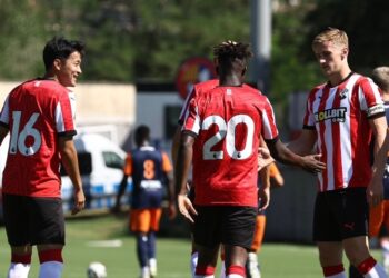 Ghanaian forward Kamaldeen Sulemana scores for Southampton against Montpellier