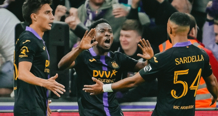 Ghanaian forward Francis Amuzu scores for Anderlecht in 3-1 win over Mechelen