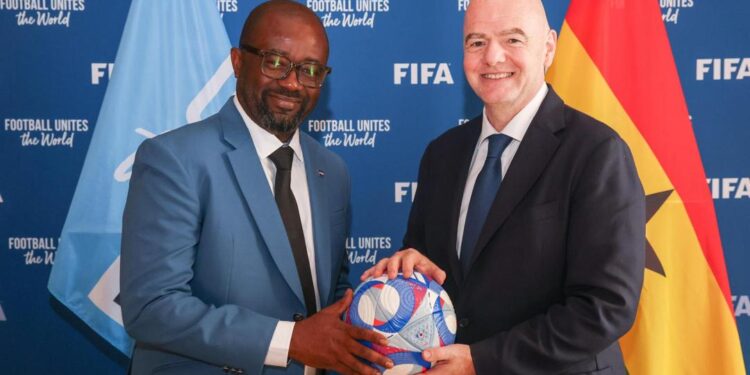 Fifa President Gianni Infantino meets GFA capo Kurt Okraku in HISTORIC meeting in Paris