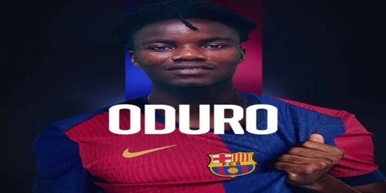 OFFICIAL: FC Barcelona unveil Ghanaian youngster David Oduro on three-year deal