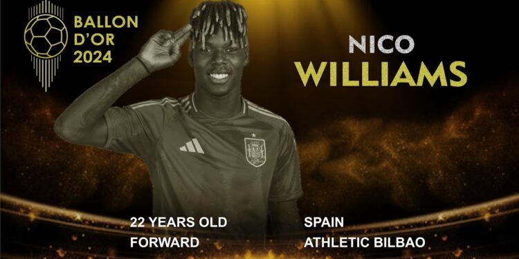 Ghanaian-born Spanish international Nico Williams nominated for 2024 Ballon d’Or