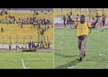 Ghana’s indiscipline continues as fans throw bottles on pitch against Angola