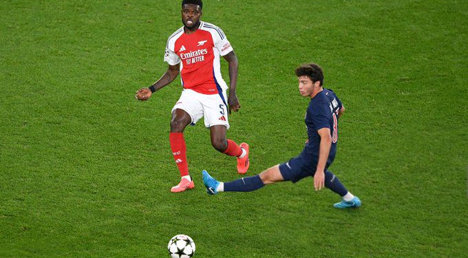 Thomas Partey dazzles as Arsenal beat PSG in Champions League