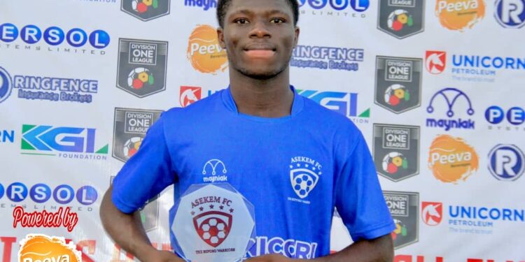 Promising Goalkeeper Peter Baah Snr. named Asekem FC Player of the Month for September