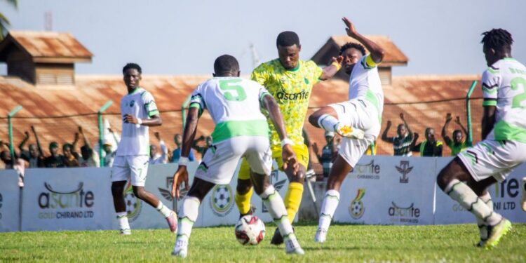 GPL Match Report: Bibiani Gold Stars’ winning streak halted as ten-man Dreams FC hold out for draw