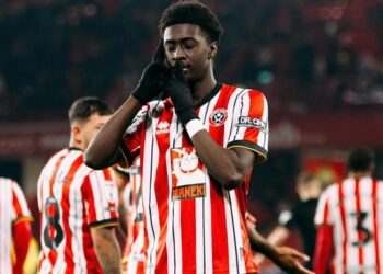 English-born Ghanaian forward Jesurun Rak-Sakyi scores in Sheffield United’s win over Oxford United
