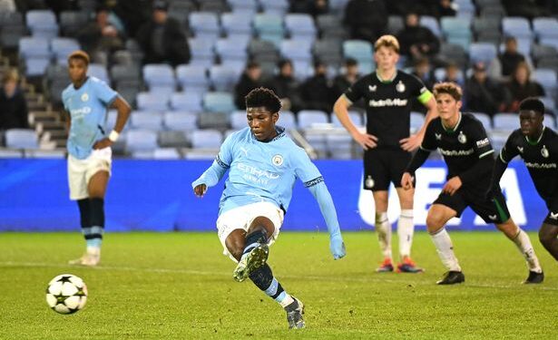 English-born Ghanaian forward Ryan McAidoo bags hat-trick in Man City’s U19 win over Feyenoord in UEFA Youth League