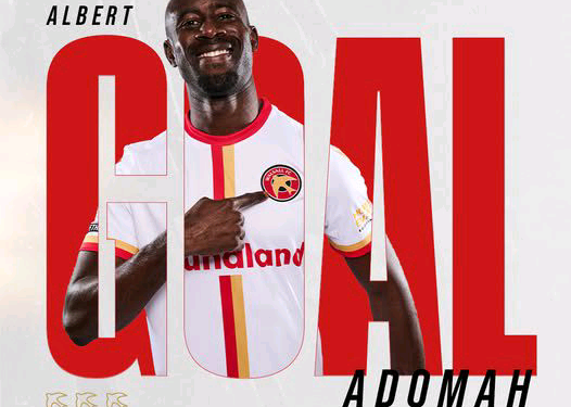 Albert Adomah scores for Walsall against Harrogate in English Lower tier league
