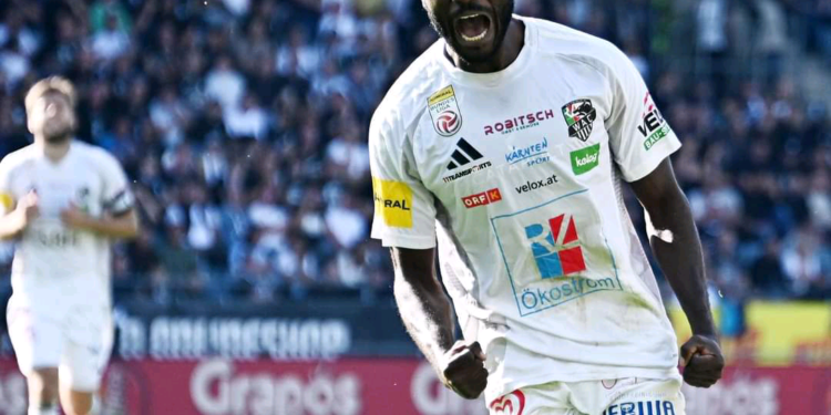 Ghanaian forward David Atanga scores for Wolfsberger in dramatic comeback win over Grazer AK