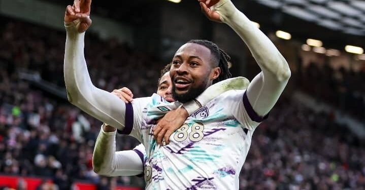 Antoine Semenyo scores as Bournemouth beat Manchester United 3-0 at Old Trafford